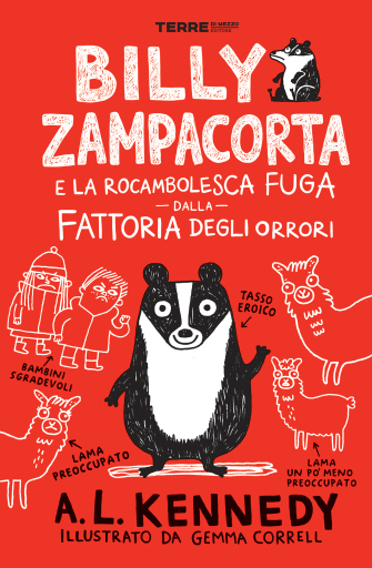 Portada del libro «Billy Zampacorta e la rocambolesca fuga dalla fattoria degli orrori», de A.L. Kennedy