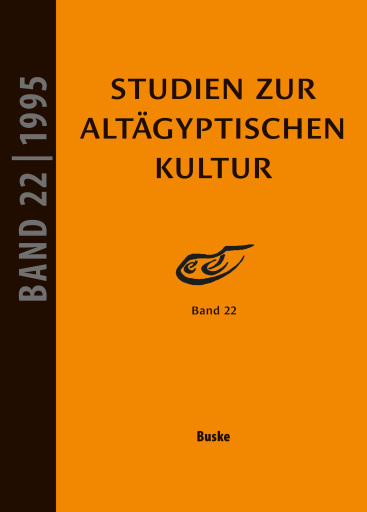 Portada del libro «Studien zur Altägyptischen Kultur Band 22»