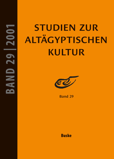 Portada del libro «Studien zur Altägyptischen Kultur Band 29»