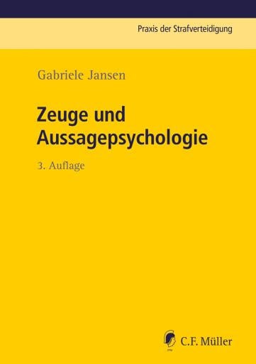 Portada del libro «Zeuge und Aussagepsychologie», de Gabriele Jansen