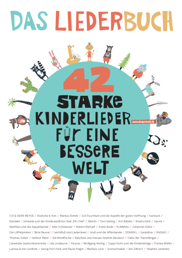 Portada del libro «42 starke Kinderlieder für eine bessere Welt», de Netzwerk Kindermusik