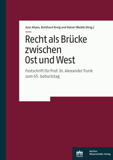 Portada del libro «Recht als Brücke zwischen Ost und West»