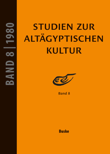 Portada del libro «Studien zur Altägyptischen Kultur Band 8»