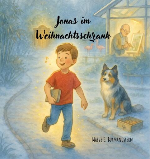 Portada del libro «Jonas im Weihnachtsschrank», de Maeve E. Bütmangstern