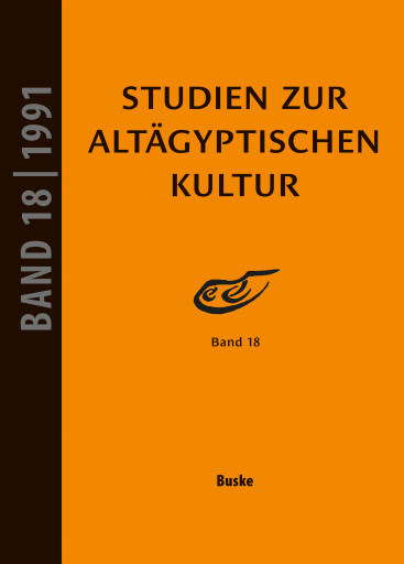 Portada del libro «Studien zur Altägyptischen Kultur Band 18»