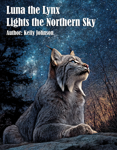 Portada del libro «Luna the Lynx Lights the Northern Sky», de Kelly Johnson