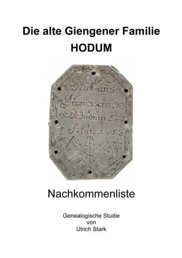 Portada del libro «Die alte Giengener Familie HODUM», de Ulrich Stark