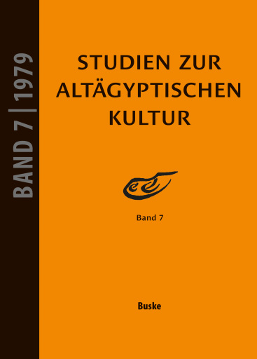 Portada del libro «Studien zur Altägyptischen Kultur Band 7»