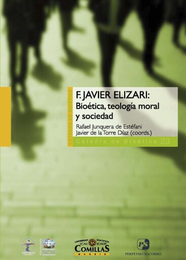 Portada del libro «F. Javier Elizari: bioética, teología moral y sociedad», de Francisco Javier Elizari Basterra