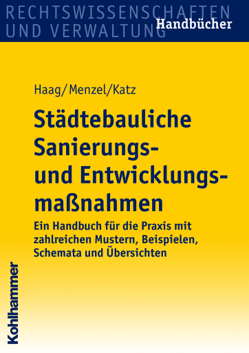 Portada del libro «Städtebauliche Sanierungs- und Entwicklungsmaßnahmen», de Jürgen Katz, Petra Menzel