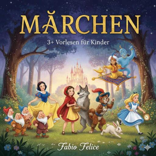 Portada del libro «Märchen.Alice im Wunderland,Aschenputtel,Das hässliche Entlein,Die schöne und das Biest,Der Nussknackerprinz,Das Dschungelbuch,Schneewittchen,Rotkäppchen,Der gestiefelte Kater,Der selbstsüchtige Riese,Der Zinnsoldat,Die wilden Schwäne,Peter Pan»