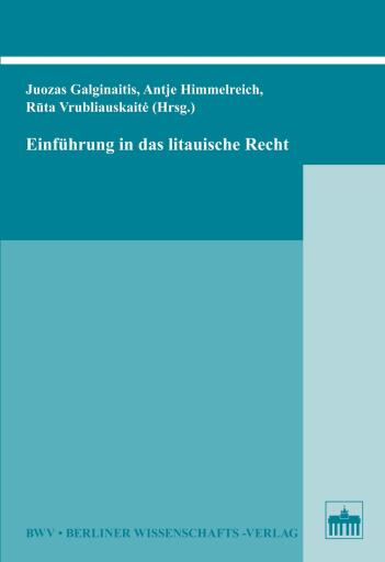 Portada del libro «Einführung in das litauische Recht»