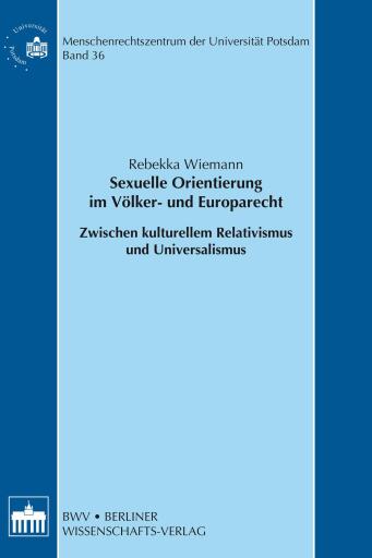 Portada del libro «Sexuelle Orientierung im Völker- und Europarecht», de Rebekka Wiemann