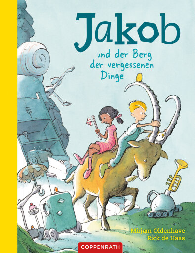 Portada del libro «Jakob und der Berg der vergessenen Dinge», de Mirjam Oldenhave