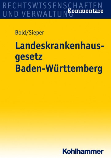 Portada del libro «Landeskrankenhausgesetz Baden-Württemberg», de Marc Sieper, Clemens Bold