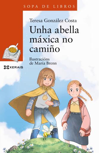 Portada del libro «Unha abella máxica no camiño», de Teresa González Costa