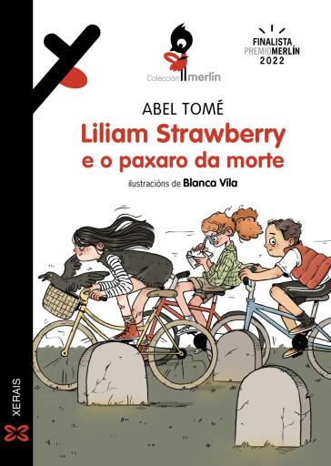 Portada del libro «Liliam Strawberry e o paxaro da morte», de Abel Tomé