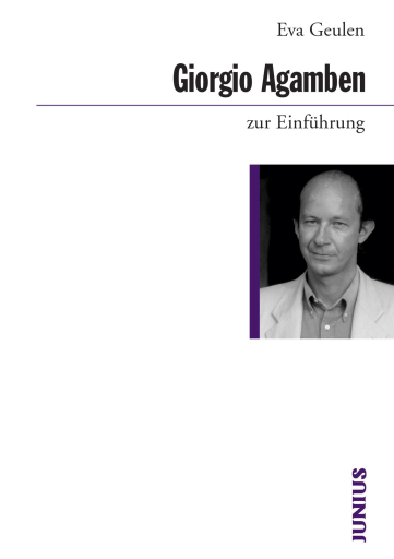 Portada del libro «Giorgio Agamben zur Einführung», de Eva Geulen
