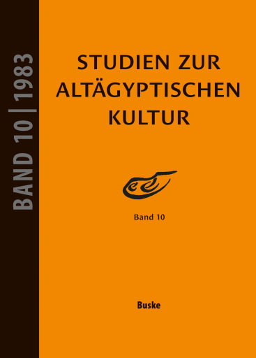Portada del libro «Studien zur Altägyptischen Kultur Band 10»