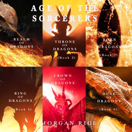 Portada del audiolibro «An Age of the Sorcerers Bundle: Realm of Dragons (#1), Throne of Dragons (#2), Born of Dragons (#3), Ring of Dragons (#4), Crown of Dragons (#5), and Dusk of Dragons (#6)», de Morgan Rice