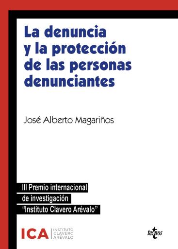 Portada del libro «La denuncia y la protección de las personas denunciantes», de José Alberto Magariños Yánez