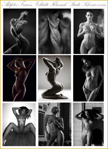 280 Frauen Vollaktfotos Studio Schwarzweiss.