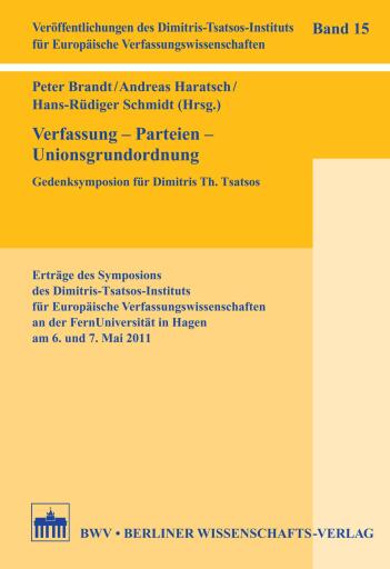 Portada del libro «Verfassung – Parteien – Unionsgrundordnung»