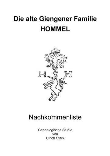 Portada del libro «Die alte Giengener Familie HOMMEL», de Ulrich Stark
