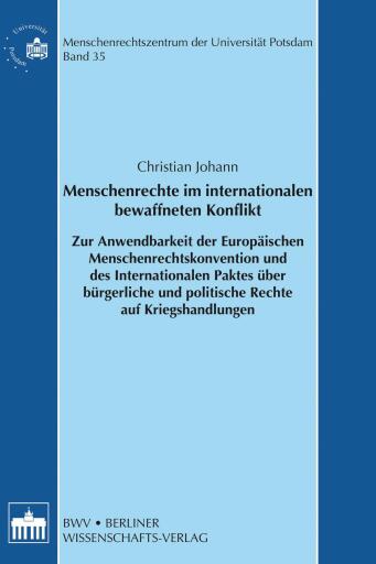 Portada del libro «Menschenrechte im internationalen bewaffneten Konflikt», de Christian Johann