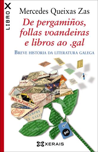 Portada del libro «De pergamiños, follas voandeiras e libros ao .gal», de Mercedes Queixas Zas