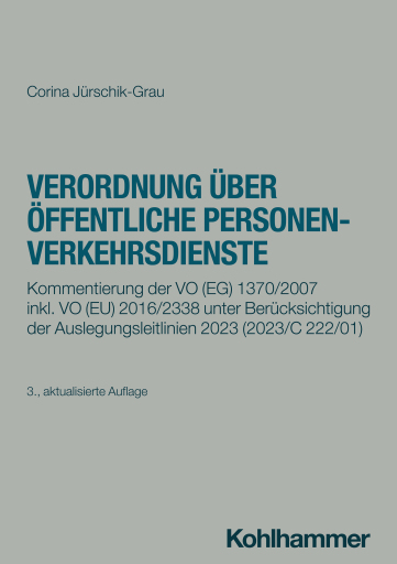 Portada del libro «Verordnung über öffentliche Personenverkehrsdienste», de Corina Jürschik-Grau