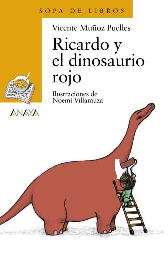 Portada del libro «Ricardo y el dinosaurio rojo», de Vicente Muñoz Puelles