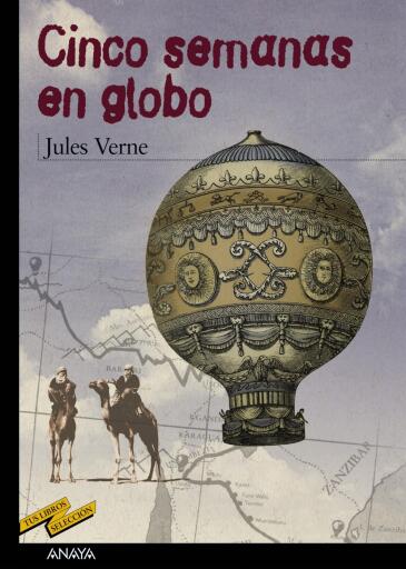 Portada del libro «Cinco semanas en globo», de Jules Verne