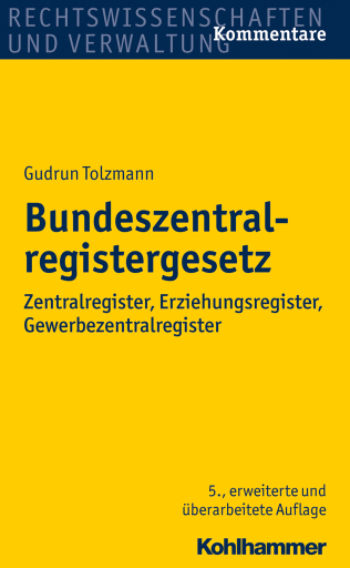 Portada del libro «Bundeszentralregistergesetz», de Gudrun Tolzmann