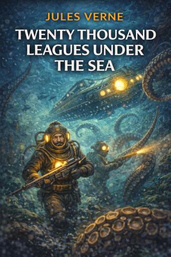 Portada del libro «Twenty Thousand Leagues Under the Seas», de Jules Verne
