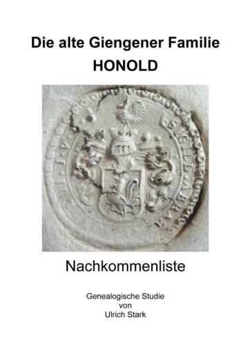 Portada del libro «Die alte Giengener Familie HONOLD», de Ulrich Stark