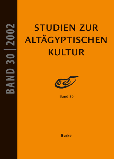 Portada del libro «Studien zur Altägyptischen Kultur Band 30»