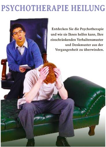 Heilen Sie sich selbst mit Psychotherapie. Psychotherapie ist ein Oberbegriff für eine Vielzahl von Beratungsmethoden, die darauf abzielen, das Wohlbefinden zu verbessern oder Lebensprobleme zu lösen.