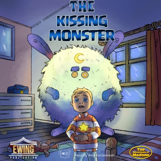 Portada del audiolibro «The Kissing Monster», de Mason Ewing, Zacharie Malek