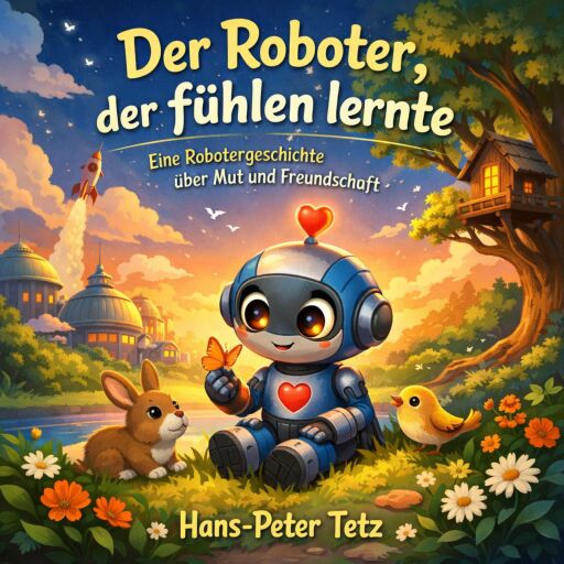 Portada del audiolibro «Der Roboter, der fühlen lernte», de Hans-Peter Tetz