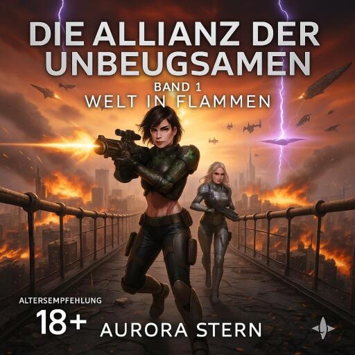 Portada del libro «Die Allianz der Unbeugsamen - Band 1 - Welt in Flammen», de Aurora Stern