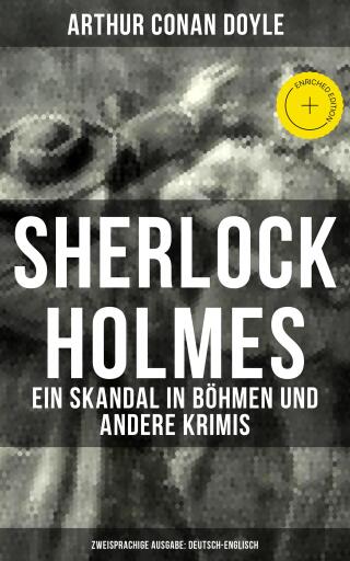 Portada del libro «Sherlock Holmes: Ein Skandal in Böhmen und andere Krimis (Zweisprachige Ausgabe: Deutsch-Englisch)», de Arthur Conan Doyle