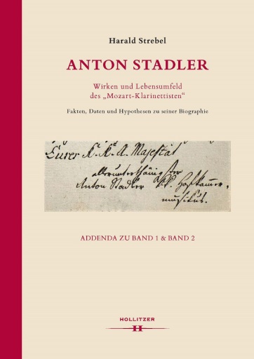 Portada del libro «Anton Stadler. Wirken und Lebensumfeld des "Mozart-Klarinettisten".»