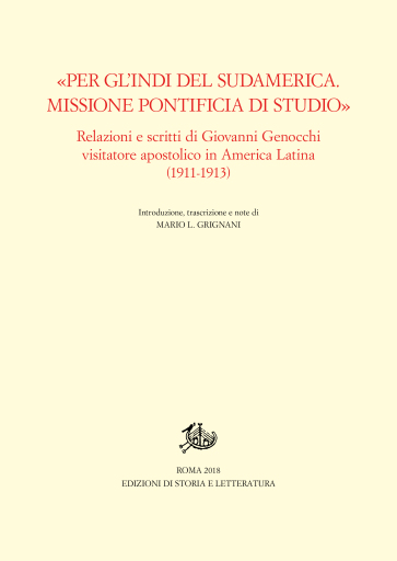 Portada del libro ««Per gl'Indi del Sudamerica. Missione pontificia di studio»», de Mario L. Grignani