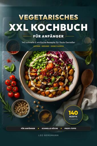 Portada del libro «Vegetarisches XXL Kochbuch für Anfänger», de Leo Bergmann