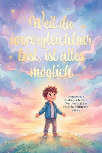 Portada del libro «Weil du unvergleichbar bist, ist alles möglich: Wundervolle Kindergeschichtengeschichten über grenzenloses Potenzial und innere Stärke», de Flora Lohmann
