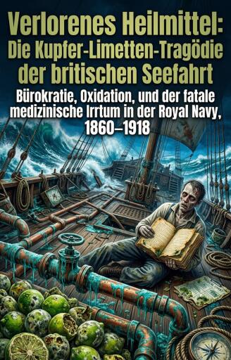 Portada del libro «Verlorenes Heilmittel: Die Kupfer-Limetten-Tragödie der britischen Seefahrt», de Karsten Heller
