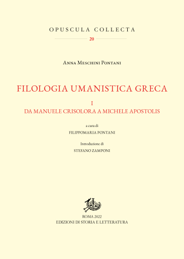 Filologia umanistica greca. I