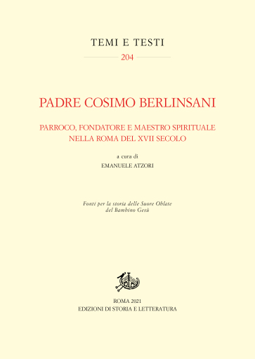 Portada del libro «Padre Cosimo Berlinsani», de Emanuele Atzori