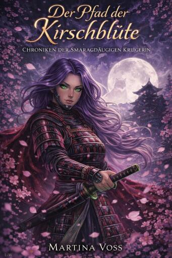 Portada del libro «Der Pfad der Kirschblüte - Chroniken der smaragdäugigen Kriegerin», de Martina Voss